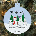 Snow Family Christmas Ornament