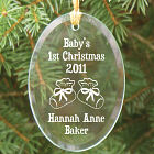 Baby's 1st Christmas Personalized Glass Ornament