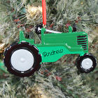 Green Tractor Personalized Ornament