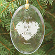 Together Forever Valentine Personalized Oval Glass Ornament