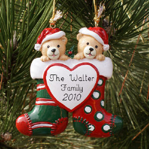 Personalized Teddy Bear Family Christmas Ornament