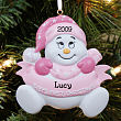 Baby Snowbaby Girl Personalized Christmas Ornament