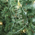 Baby's 1st Christmas Personalized Glass Stocking Ornaments