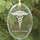 Medical Engraved Oval Glass Ornament 827064