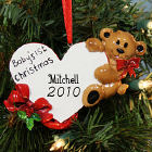 Personalized Baby's 1st Christmas Bear and Heart Ornament