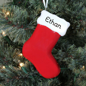 Red Stocking Engraved Christmas Ornament