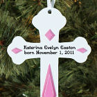 New Baby Engraved Cross Ornament