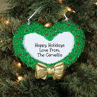 Engraved Christmas Wreath Heart Ornament 844033