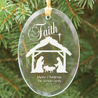 Engraved Nativity Oval Glass Ornament 844944