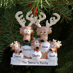 Personalized Reindeer Family Ornament