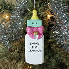Baby Bottle Girl Personalized Christmas Ornament 84683