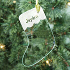 Engraved Glass Stocking Ornament