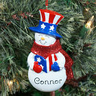 Personalized Patriotic Snowman Ornament 849093