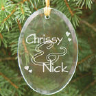 Couples Personalized Oval Glass Ornament