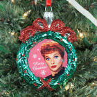 I Love Lucy Glass Wreath Ornament