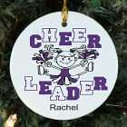 Personalized Ceramic Cheerleader Ornament