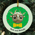 Personalized Deer Family Ceramic Ornament U370710