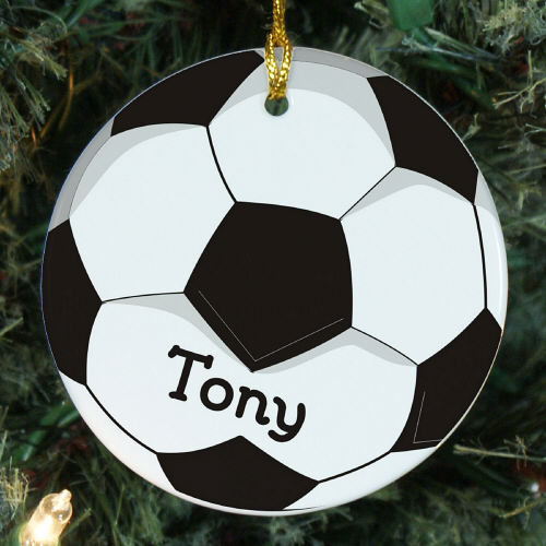 Personalized Soccer Ceramic Christmas Ornaments