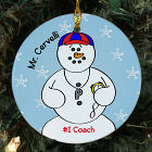 Personalized Ceramic Coach Snowman Ornament