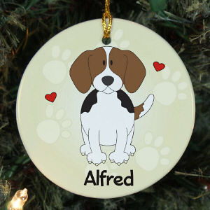 Personalized Ceramic Loved By My Beagle Ornament