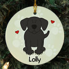Personalized Ceramic Loved By My Black Lab Ornament