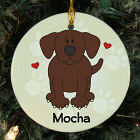 Personalized Ceramic Loved By My Chocolate Lab Ornament