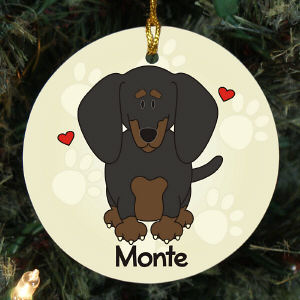 Personalized Ceramic Loved By My Dachshund Ornament