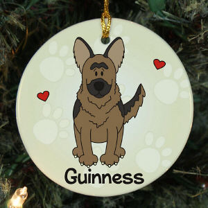 Personalized Ceramic Loved By My German Shepherd Ornament