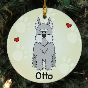 Personalized Ceramic Loved By My Mini Schnauzer Ornament