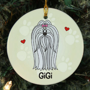 Personalized Ceramic Loved By My Shih Tzu Ornament