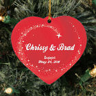 Personalized Ceramic Heart Engagement Ornament U463325