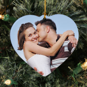 Photo Ceramic Personalized Heart Ornament