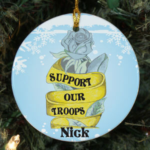 Photo Support Ceramic Personalized Our Troops Ornament