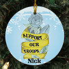 Personalized Ceramic Support Our Troops Ornament