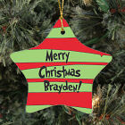 Personalized Ceramic Merry Christmas Star Ornament U480726