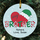 Personalized Ceramic Heart My Brother Christmas Tree Ornaments