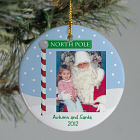 Personalized Ceramic Visit With Santa Ornament