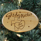 Engraved Godmother Wooden Oval Ornament