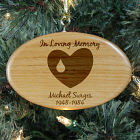 Engraved In Loving Memory Memorial Wooden Oval Ornament