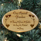 Engraved Grandma Wooden Oval Ornament W28152