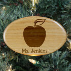 Engraved Teacher Wooden Oval Ornament