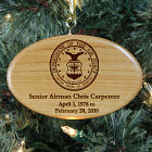 Engraved U.S. Air Force Memorial Wooden Oval Ornament