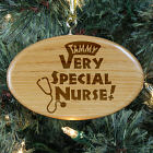 Engraved Nurse Wooden Oval Ornament