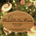 Engraved Forever In Our Hearts Wooden Oval Ornament