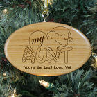 Engraved Heart My Aunt Wood Oval Ornament W48862
