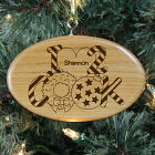Engraved Heart to Cook Wood Oval Ornament