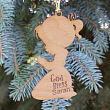 Personalized Praying Girl Wooden Christmas Ornament W30170