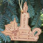 Personalized Christmas Candle Wood Ornament