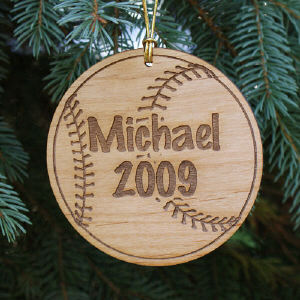 Personalized Baseball Christmas Ornament