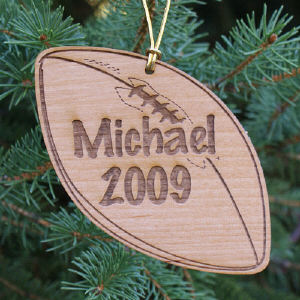 Personalized Football Wooden Christmas Ornament